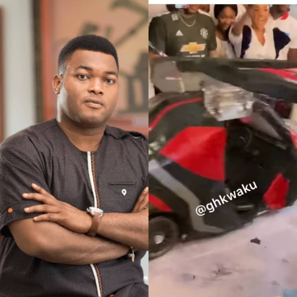 Kwadwo Safo Jnr’s Birthday Car Cake Causes Stir On Social Media [Video]